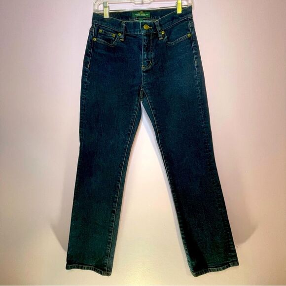 Lauren Ralph Lauren Jeans Dark Wash Denim Classic Straight Pant Size 4 - Picture 1 of 10
